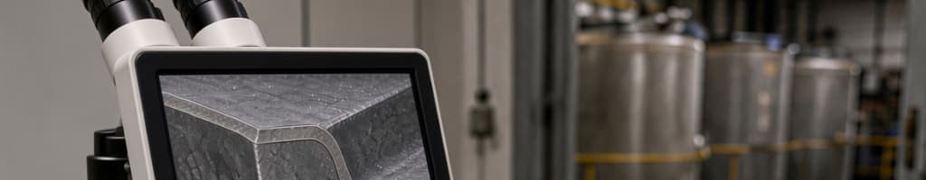 Tanque de eletrodeposição e retificador ao lado de um registro de bancada, em que a espessura média calculada e a espessura local do revestimento respondem a perguntas diferentes